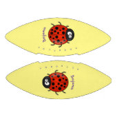 Cute happy red ladybug cartoon afbeelding american football (Panelen)