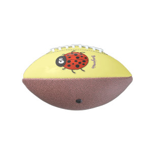 Cute happy red ladybug cartoon afbeelding american football