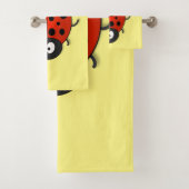 Cute happy red ladybug cartoon afbeelding bad handdoek (Insitu)