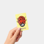 Cute happy red ladybug cartoon afbeelding badge (Handheld)