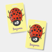 Cute happy red ladybug cartoon afbeelding badge (Voor- en achterkant)