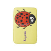 Cute happy red ladybug cartoon afbeelding badmat (Voorkant Verticaal)