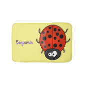 Cute happy red ladybug cartoon afbeelding badmat (Voorkant)