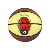 Cute happy red ladybug cartoon afbeelding basketbal (Voorkant)