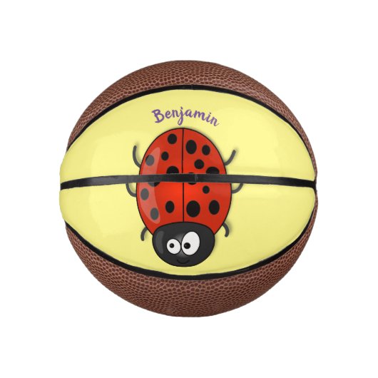 Cute happy red ladybug cartoon afbeelding basketbal (Voorkant)