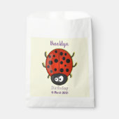 Cute happy red ladybug cartoon afbeelding bedankzakje (Voorkant)