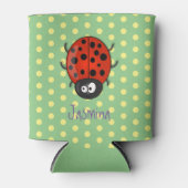 Cute happy red ladybug cartoon afbeelding blikjeskoeler (Voorkant)