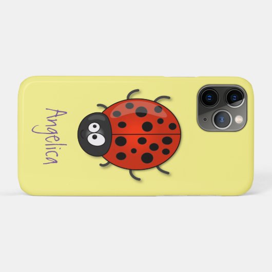 Cute happy red ladybug cartoon afbeelding Case-Mate iPhone case (Achterkant (horizontaal))