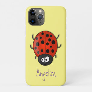 Cute happy red ladybug cartoon afbeelding Case-Mate iPhone case
