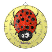 Cute happy red ladybug cartoon afbeelding dartbord (Voorkant)