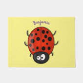 Cute happy red ladybug cartoon afbeelding deurmat (Voorkant)