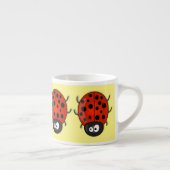 Cute happy red ladybug cartoon afbeelding espresso kop (Rechts)