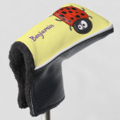Cute happy red ladybug cartoon afbeelding golfheadcover (3/4 voorkant)