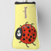 Cute happy red ladybug cartoon afbeelding golfheadcover (Draai 90)