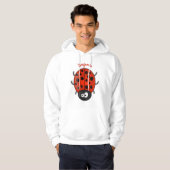 Cute happy red ladybug cartoon afbeelding hoodie (Voorkant volledig)