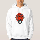 Cute happy red ladybug cartoon afbeelding hoodie (Voorkant)