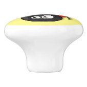 Cute happy red ladybug cartoon afbeelding keramische knop (Zijkant)