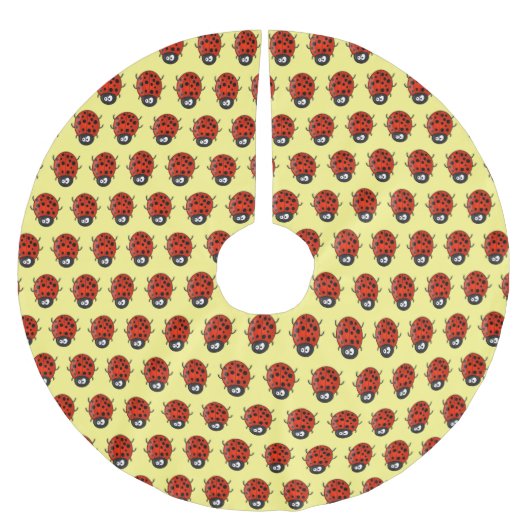 Cute happy red ladybug cartoon afbeelding kerstboom rok (Voorkant)