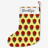 Cute happy red ladybug cartoon afbeelding kleine kerstsok (Achterkant)