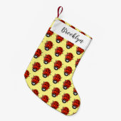 Cute happy red ladybug cartoon afbeelding kleine kerstsok (Voorkant (Hangend))