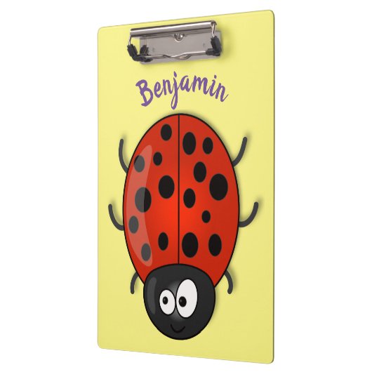 Cute happy red ladybug cartoon afbeelding klembord (Links)