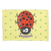 Cute happy red ladybug cartoon afbeelding kussensloop (Voorkant)
