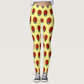 Cute happy red ladybug cartoon afbeelding leggings (Voorkant)