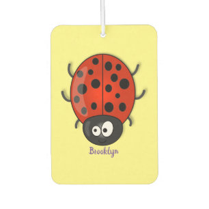 Cute happy red ladybug cartoon afbeelding luchtverfrisser