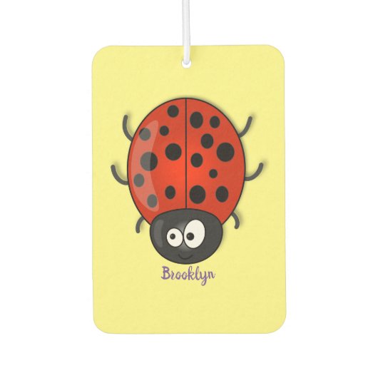 Cute happy red ladybug cartoon afbeelding luchtverfrisser (Voorkant)