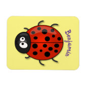 Cute happy red ladybug cartoon afbeelding magneet (Horizontaal)
