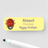 Cute happy red ladybug cartoon afbeelding naamplaatje (In situ)