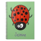 Cute happy red ladybug cartoon afbeelding notitieboek (Voorkant)