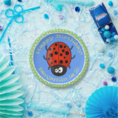 Cute happy red ladybug cartoon afbeelding papieren bordje (Feest)