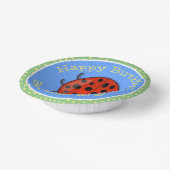Cute happy red ladybug cartoon afbeelding papieren kommen (Gebogen)