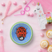 Cute happy red ladybug cartoon afbeelding papieren kommen (Feest)