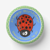 Cute happy red ladybug cartoon afbeelding papieren kommen (Voorkant)