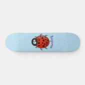 Cute happy red ladybug cartoon afbeelding persoonlijk skateboard (Horizontaal)