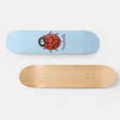 Cute happy red ladybug cartoon afbeelding persoonlijk skateboard (Horizontaal)
