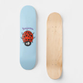 Cute happy red ladybug cartoon afbeelding persoonlijk skateboard (Voorkant)