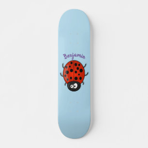 Cute happy red ladybug cartoon afbeelding persoonlijk skateboard