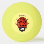 Cute happy red ladybug cartoon afbeelding pingpongbal (Achterkant)