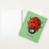 Cute happy red ladybug cartoon afbeelding planner (Display)