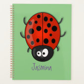 Cute happy red ladybug cartoon afbeelding planner (Voorkant)