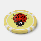 Cute happy red ladybug cartoon afbeelding poker chips (Enkel)