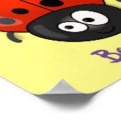 Cute happy red ladybug cartoon afbeelding poster (Hoek)