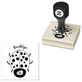 Cute happy red ladybug cartoon afbeelding rubberstempel (Gestempeld)