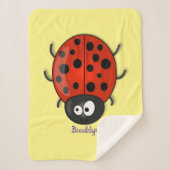 Cute happy red ladybug cartoon afbeelding sherpa deken (Voorkant)