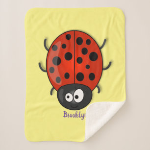 Cute happy red ladybug cartoon afbeelding sherpa deken