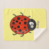 Cute happy red ladybug cartoon afbeelding sherpa deken (Voorkant (horizontaal))