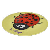 Cute happy red ladybug cartoon afbeelding snijplank (Hoek)